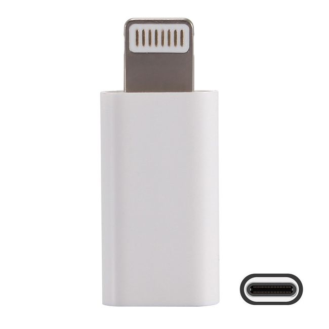 USB C auf Lightning Mini Konverter Adapter - Weiss