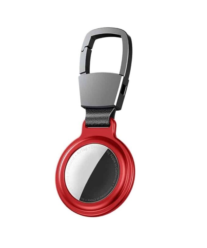 apple airtag magnetische hulle aluschlusselanhanger karabinerhaken Rot Apple Airtag keychain red keychain