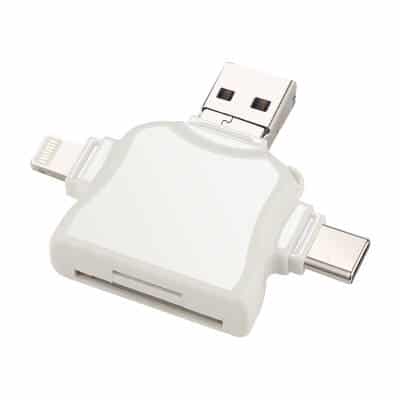 4 in1 USB Kartenlesegerät Card Reader Lightning Micro USB USB C MicroSD