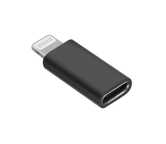USB C auf Lightning Mini Konverter Adapter - Schwarz