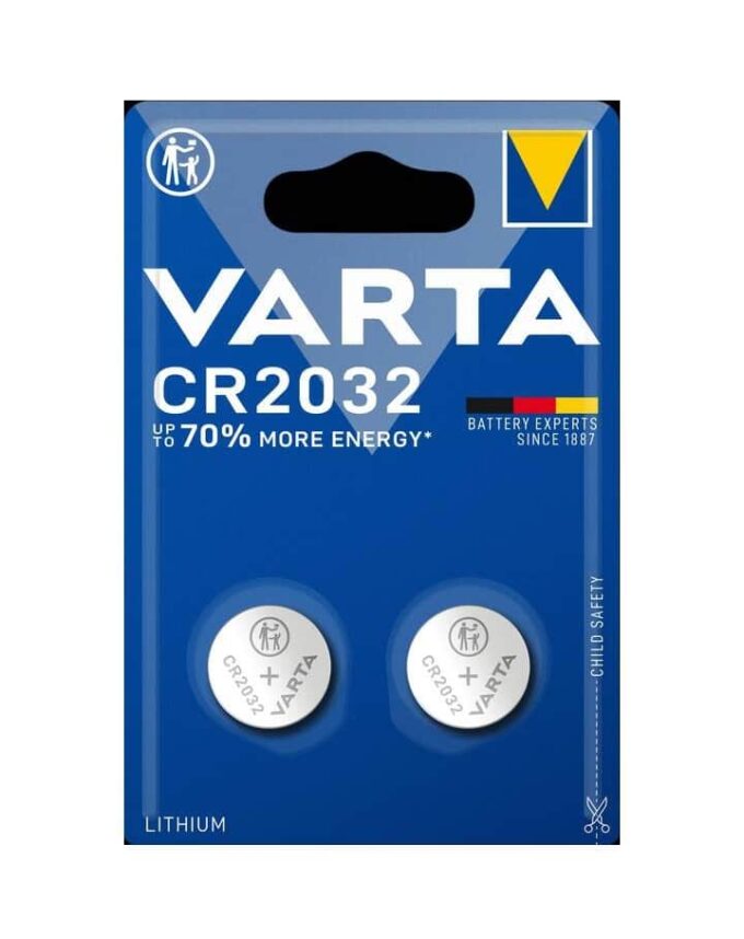 VARTA CR2032 Lithium Knopfzellen Batterien in Original Blisterverpackung Universell 2 Stück