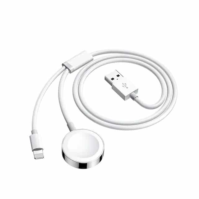 2 in 1 iPhone and Watch Charger 6.6 FT Magnetic iWatch Charging Cable with USB Wall Charger Travel Plug for Apple Watch Series