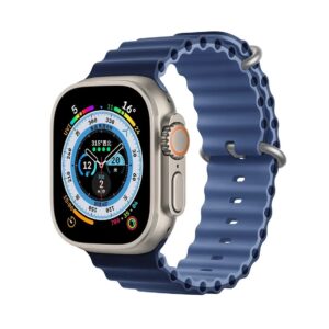 Apple Watch Series 49 Ultra 45mm Ocean Waves Armband Blau